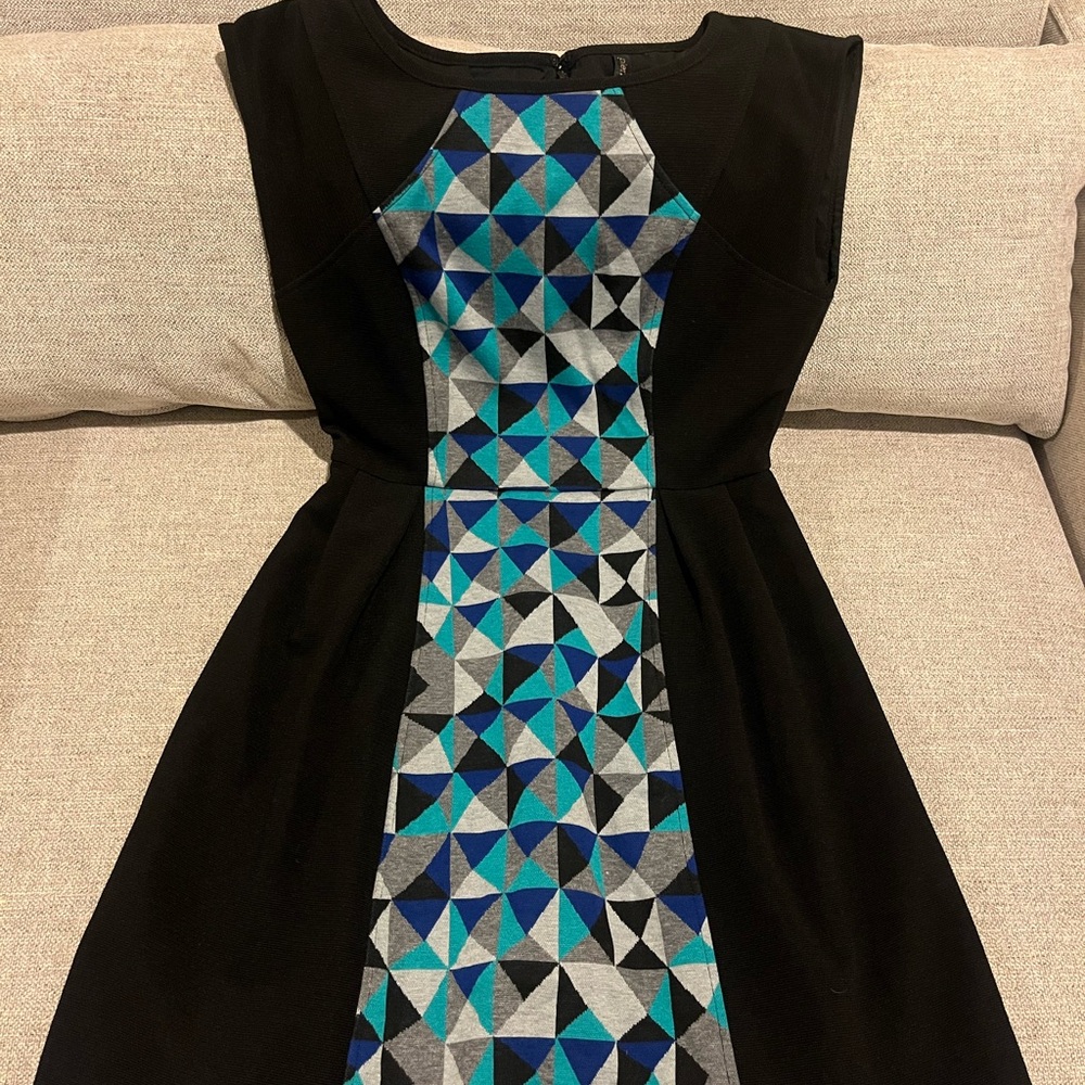 Tracy Reese geometric pleated mid length sleeveless dress excellent cond…